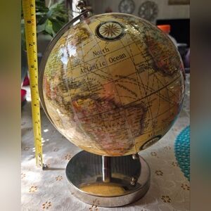 Vintage Style Yellow Globe on Silver Stand - Unbranded